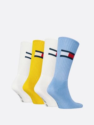 blue 4-pack knit flag socks for unisex tommy jeans