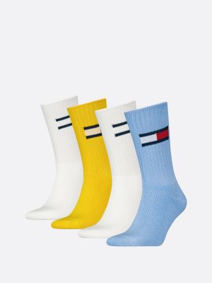 blue 4-pack knit flag socks for unisex tommy jeans