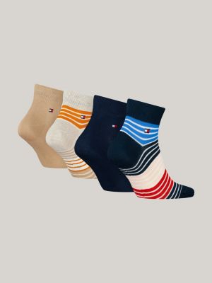 blue 4-pack multicolour stripe ankle socks for men tommy hilfiger