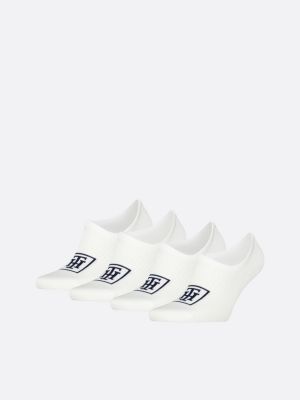 4 pack fantasmini con monogramma th white da uomini tommy hilfiger