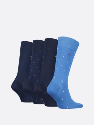 blue 4-pack polka dot socks for men tommy hilfiger