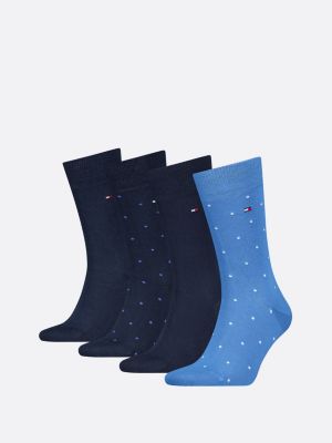 blue 4-pack polka dot socks for men tommy hilfiger