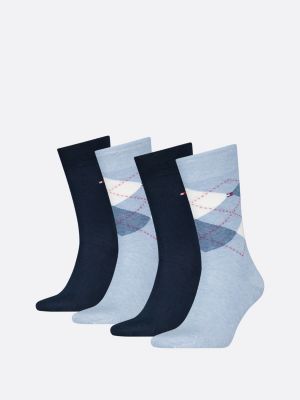 blue 4er-pack socken mit argyle-muster für herren - tommy hilfiger