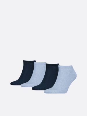 blue 4-pack trainer socks for men tommy hilfiger