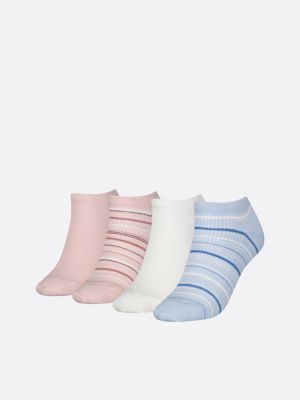 pack de 4 pares de calcetines cortos acanalados blue de mujeres tommy hilfiger