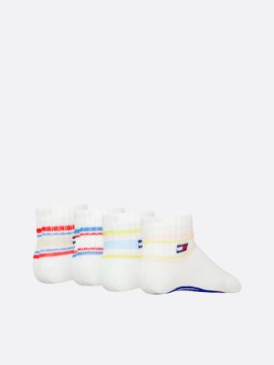 rosa 4er-pack gestreifte socken für unisex kinder - tommy hilfiger