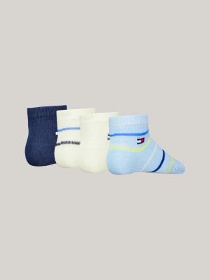 blue 4-pack stripe socks for kids unisex tommy hilfiger