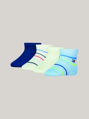 blue 4-pack stripe socks for kids unisex tommy hilfiger