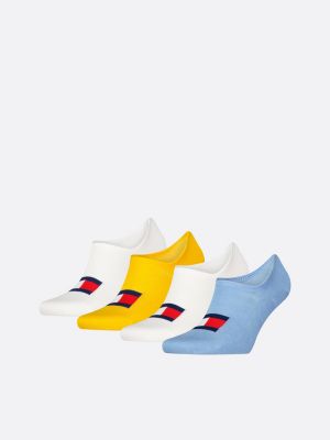 blue 4-pack flag footie socks for unisex tommy jeans