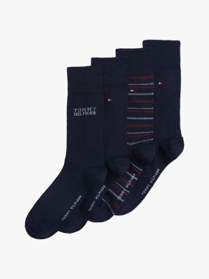 blue 4-pack socks gift set for men tommy hilfiger