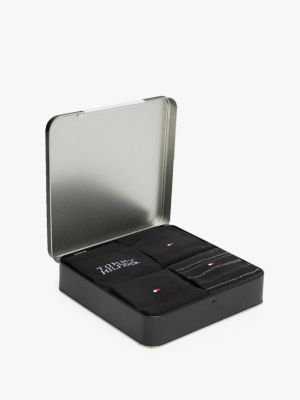 black 4-pack socks gift set for men tommy hilfiger