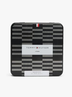 black 4-pack socks gift set for men tommy hilfiger