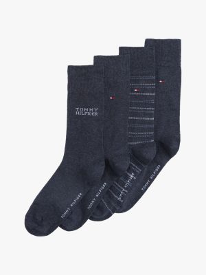 set de regalo con 4 pares de calcetines azul de hombres tommy hilfiger