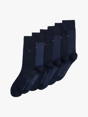 blue 6-pack socks gift set for men tommy hilfiger