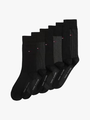 set de regalo con 6 pares de calcetines negro de hombres tommy hilfiger