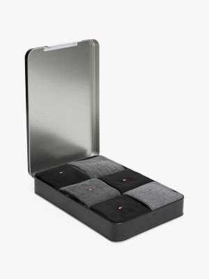 grey 6-pack socks gift set for men tommy hilfiger