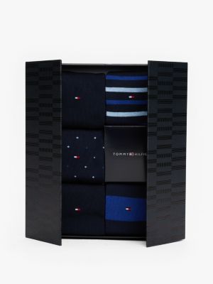 blue 5-pack socks gift box for men tommy hilfiger