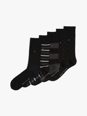 set de regalo con 5 pares de calcetines negro de hombres tommy hilfiger