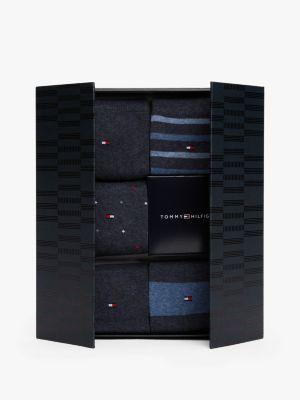 blue 5-pack socks gift box for men tommy hilfiger