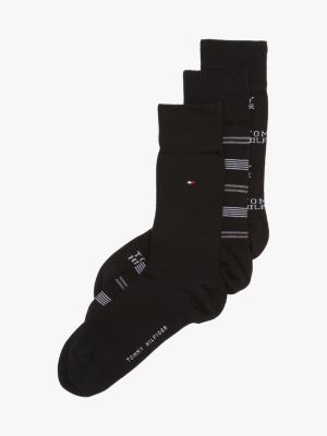 set de regalo con 3 pares de calcetines negro de hombres tommy hilfiger