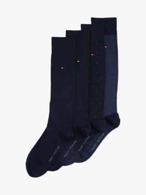 set de regalo con 4 pares de calcetines azul de hombres tommy hilfiger