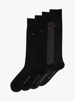 black 4-pack knee-high socks gift set for men tommy hilfiger