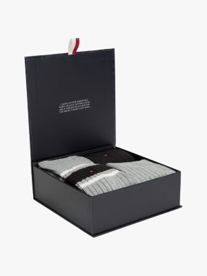 grey 3-pack socks gift box for men tommy hilfiger