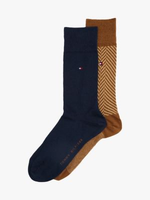 pack de 2 calcetines de diseño abstracto khaki de hombres tommy hilfiger