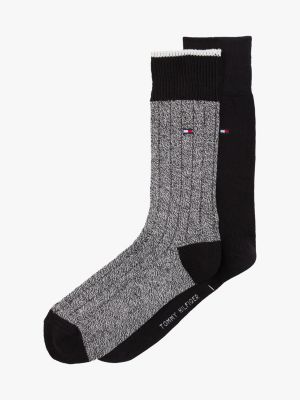 black 2-pack mouliné socks for men tommy hilfiger