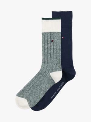 green 2-pack mouliné socks for men tommy hilfiger