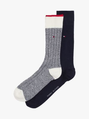 blue 2-pack mouliné socks for men tommy hilfiger