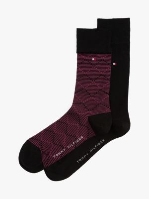 black 2-pack graphic socks for men tommy hilfiger