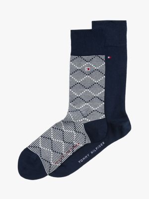 pack de 2 calcetines de diseño gráfico blue de hombres tommy hilfiger