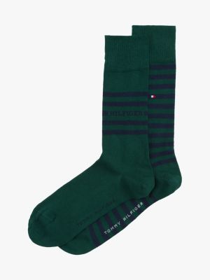 lots de 2 paires de chaussettes à logo green pour hommes tommy hilfiger