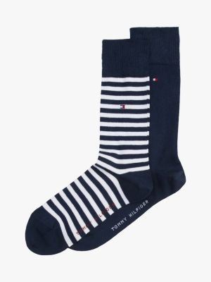 lots de 2 paires de chaussettes à logo blue pour hommes tommy hilfiger