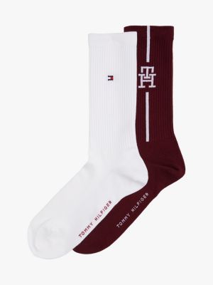 pack de 2 pares de calcetines con monograma grey de hombres tommy hilfiger