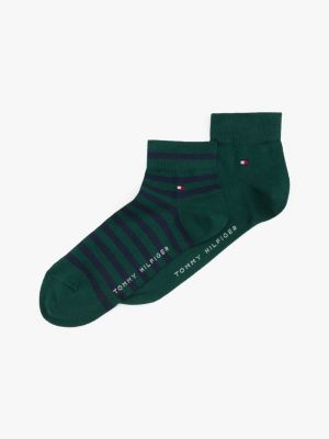 lot de 2 paires de chaussettes basses green pour hommes tommy hilfiger