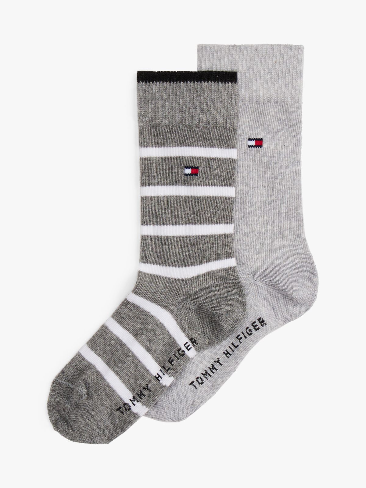 2-Pack Breton Stripe Socks — Grey