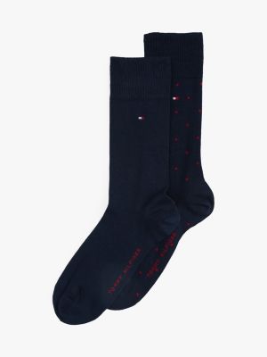 lot de 2 paires de chaussettes à pois blue pour hommes tommy hilfiger