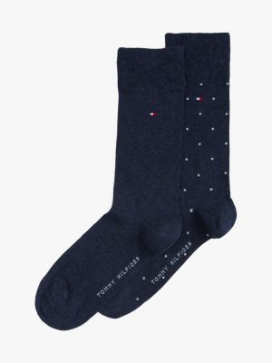 lot de 2 paires de chaussettes à pois blue pour hommes tommy hilfiger