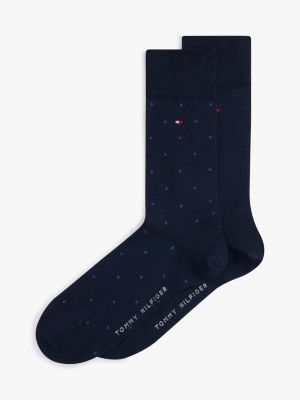 blue 2-pack polka dot socks for men tommy hilfiger