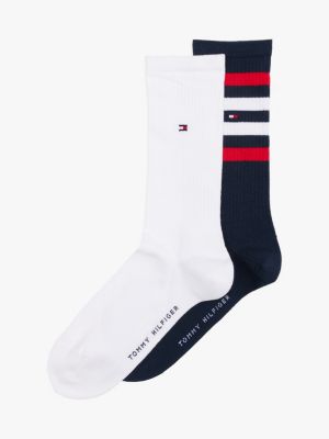 blue 2-pack sport stripe socks for men tommy hilfiger