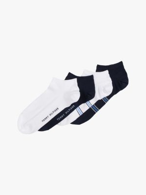 white cadeaubox met 4 paar sneakersokken met logo voor heren - tommy hilfiger