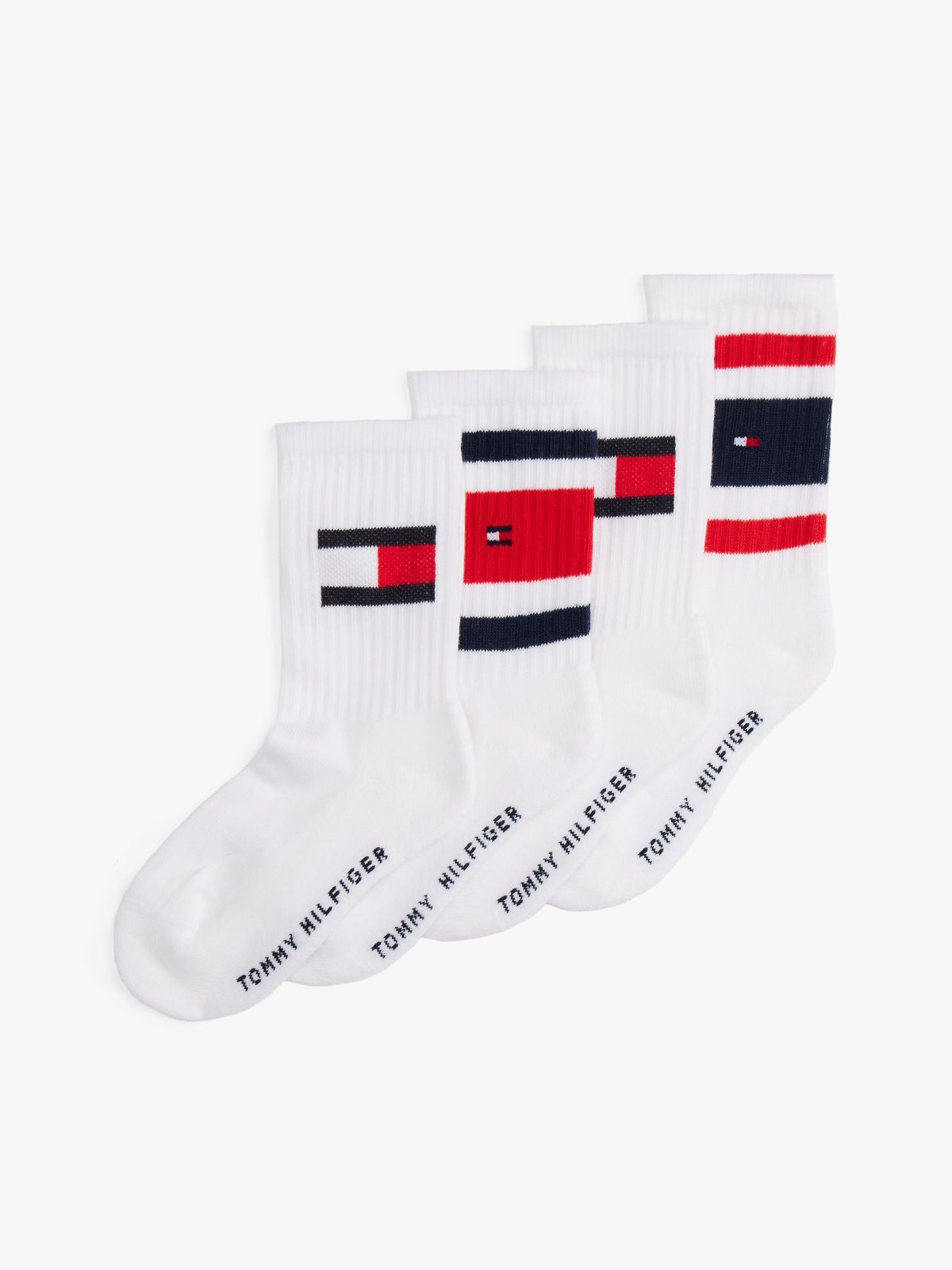 4-Pack Flag Socks — White