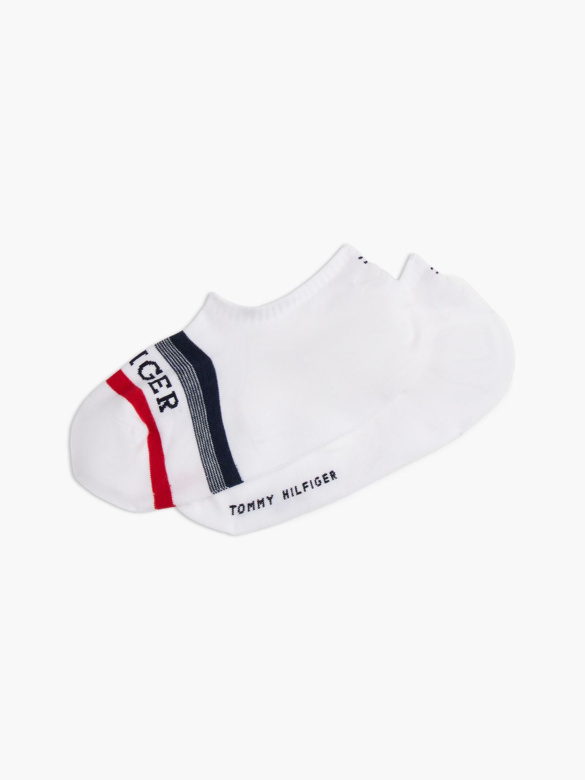 2-Pack Logo Stripe Footie Socks — White