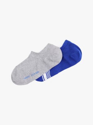 blue 2-pack stripe footie socks for men tommy hilfiger