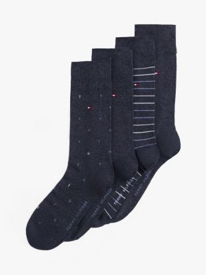 blue 4-pack socks gift box for men tommy hilfiger