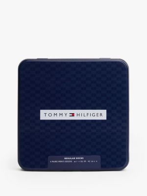 blue 4-pack socks gift box for men tommy hilfiger