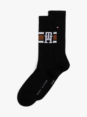 white set van 2 paar sokken met th-monogram voor heren - tommy hilfiger