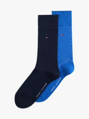 2 pack calzini con bandierina ricamata blue da uomini tommy hilfiger